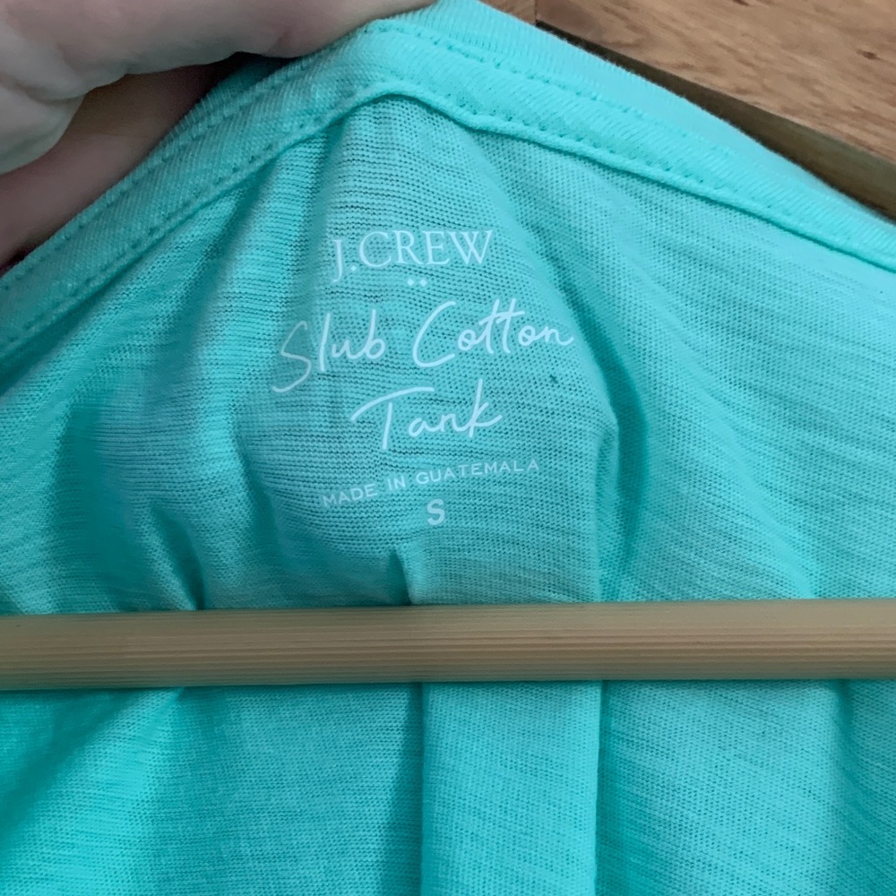 J.Crew Slub Cotton Tank Top Women’s Small Mint Green V-Neck Sleeveless - Picture 4 of 6